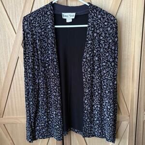 Vintage 90s Ronnie Nicole by Ouida Floral Black Blazer Medium